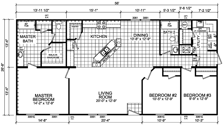 Barton 28 X 56 1493 sqft Mobile Home Factory Expo Home